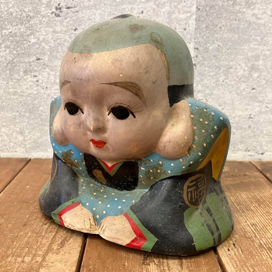 有田焼 円左エ門 福助人形 2体セット 共箱・座布団付 縁起物／置物