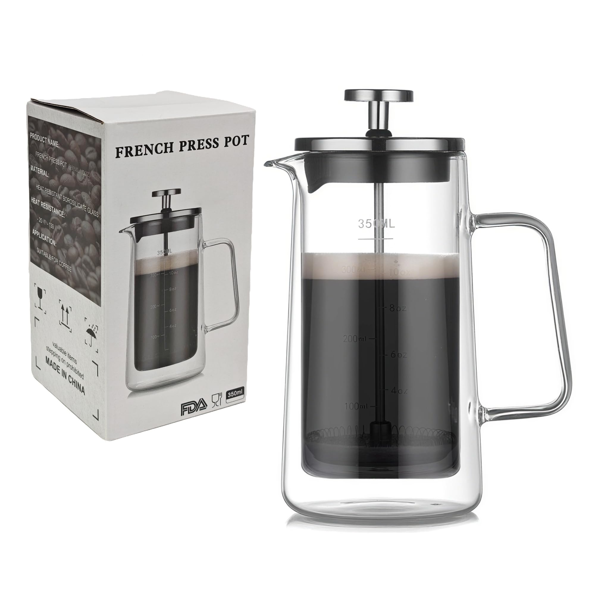 Amazon | 西田(Nishida)コーヒーメーカー コーヒープレス 二層耐熱