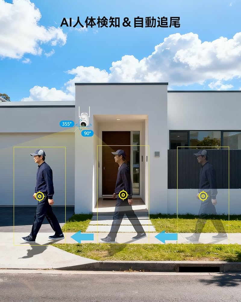 Amazon.co.jp: JENNOV 防犯カメラ 屋外 2台セット 800万画素対応可 AI