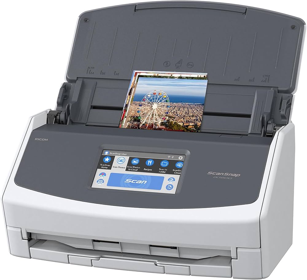 ScanSnap iX1600 Photo and Document Scanner, Wireless or USB, High