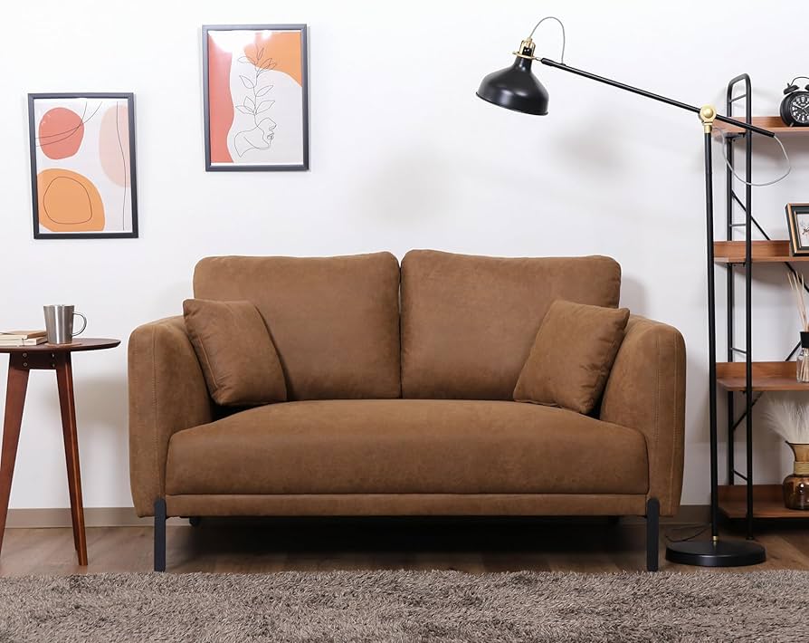 Amazon｜不二貿易 ソファー 2人掛け 幅151×奥行90×高さ85cm ブラウン