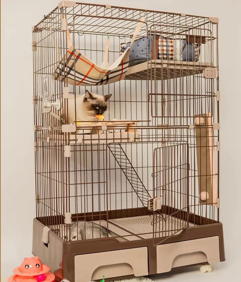 Amazon | N&S 猫 キャットケージ トイレ収納型 2段 3段 キャスター付き