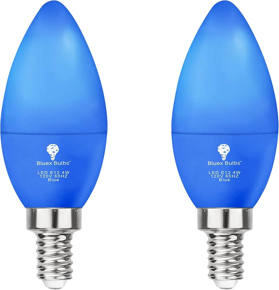 2 Pack BlueX LED Blue Light Bulb - 4W (40Watt Equivalent) - E12
