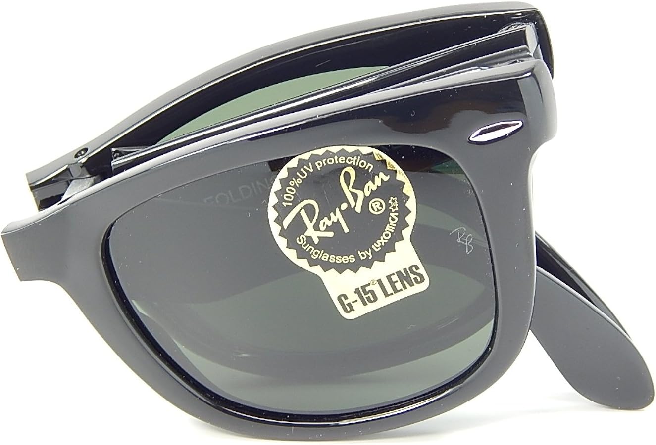 Amazon.com: New Ray Ban Folding Wayfarer RB4105 601 Glosssy Black