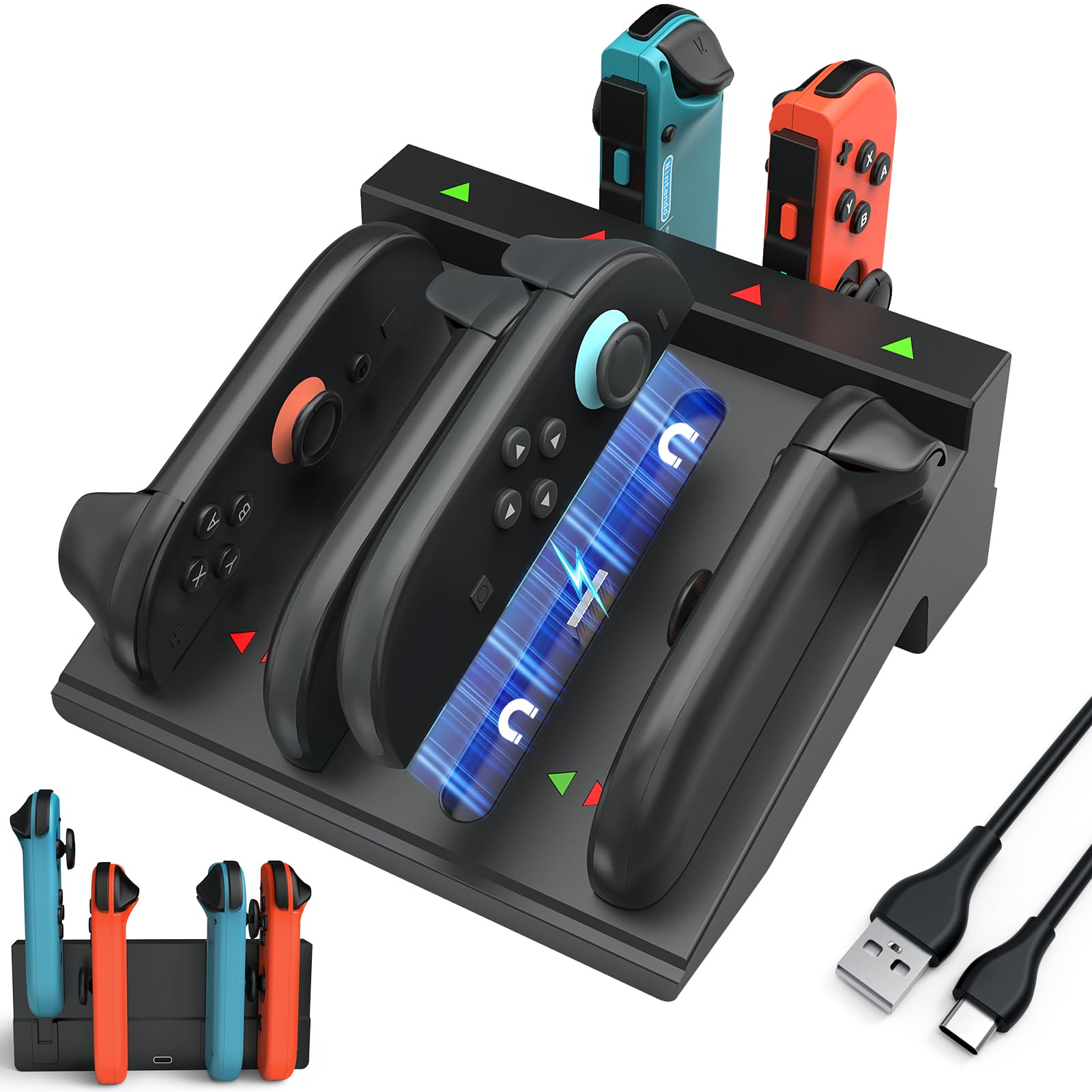 Amazon.co.jp: 【2025業界新】8in1 Switch 2 ジョイコン 充電器 兼容