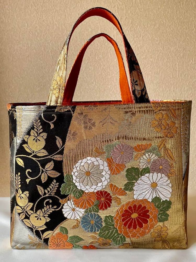 Amazon.co.jp: 帯リメイクハンドメイドおしゃれトートバッグ