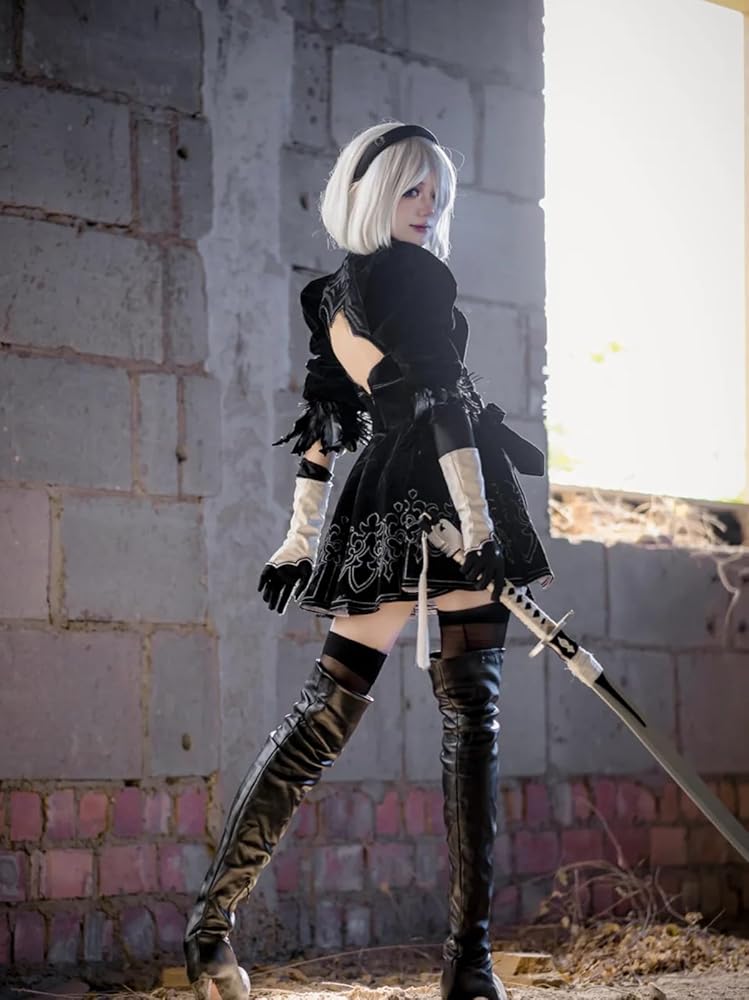 Amazon.co.jp: [LHMQ] ニーア オートマタ コスプレ衣装 ウィッグ付き