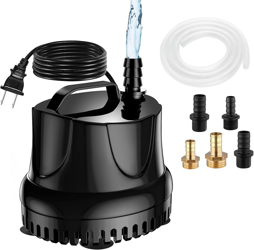 Amazon | 【升级款静音】水中ポンプ水槽ポンプ吐出量1200L/H電源コード