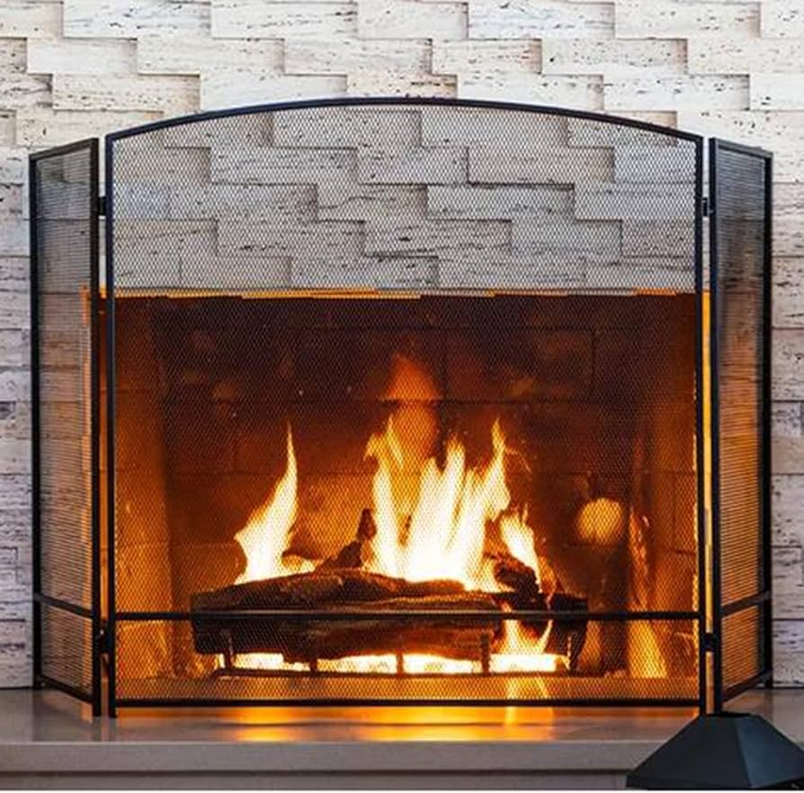 Amazon.co.jp: 暖炉 スクリーン シンプルな暖炉スクリーンドア - 大型