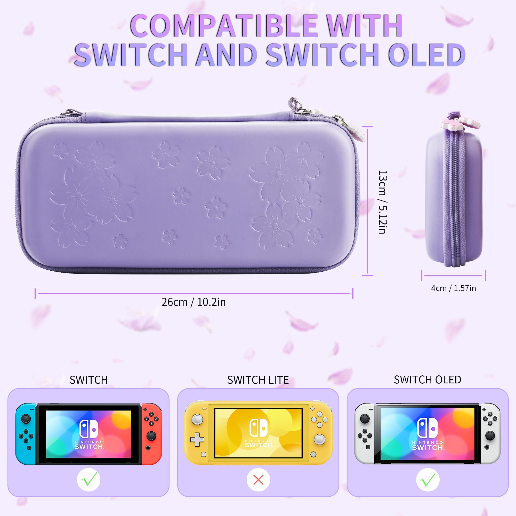 Amazon.com: HYPERCASE Purple Carrying Case for Nintendo Switch or
