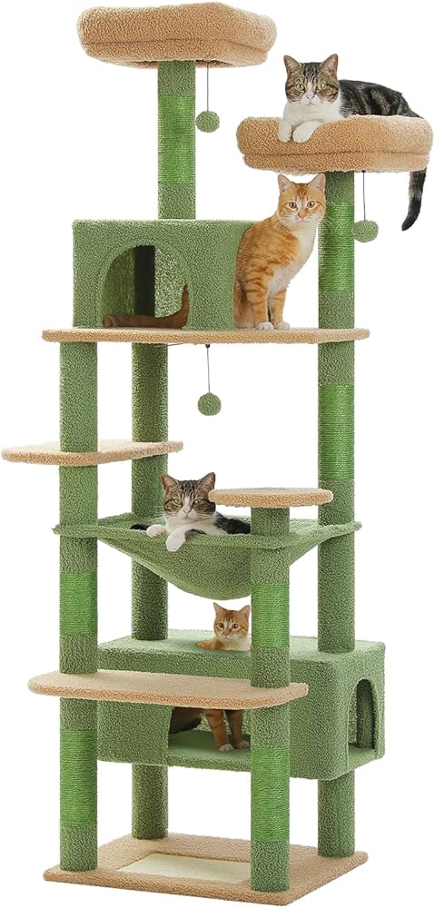 Amazon | PETEPELA(ぺテぺラ) キャットタワー 大型猫用 コンパクト