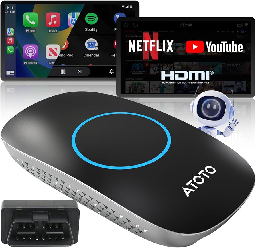 Amazon.com: ATOTOMOVE Wireless CarPlay AI Box with OBD2 Scanner