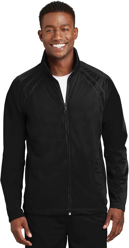 SPORT-TEK Unisex Tricot Track Jacket | Lightweight Zip Up for Men