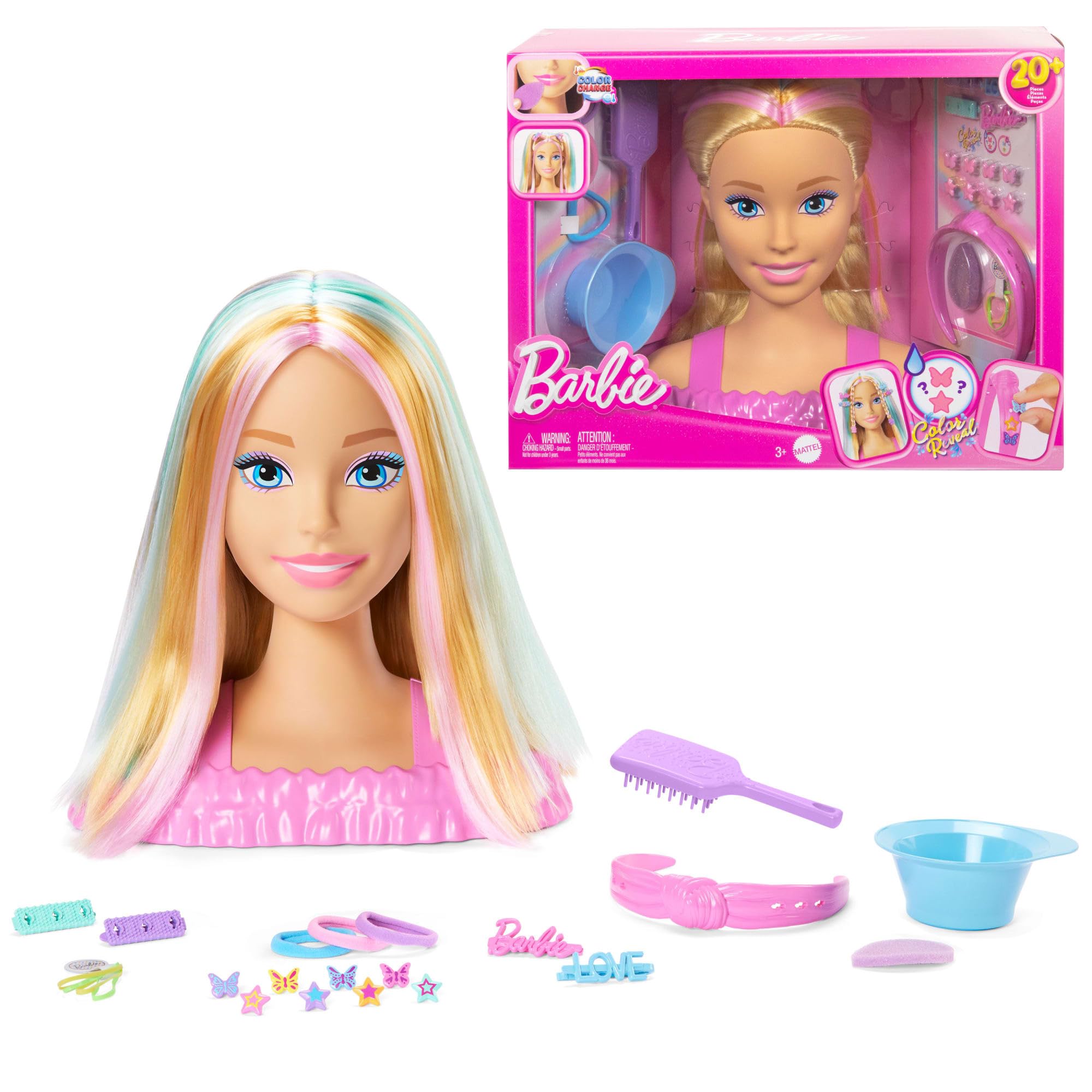 Barbie Doll Styling Head, Blonde Hair with 20+ Hair Styling