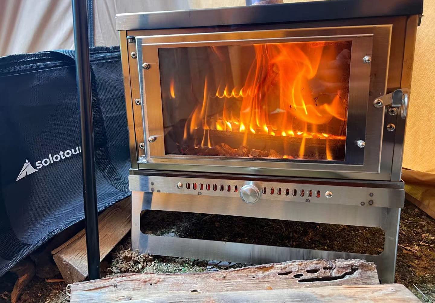 Amazon.co.jp: solotour 【二次燃焼】ガラス 薪ストーブ 組み立て