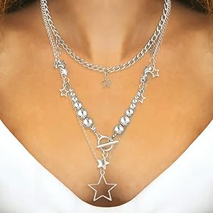 Amazon.co.jp: Mikovivi Y2k スターネックレス ブレスレット2個付き