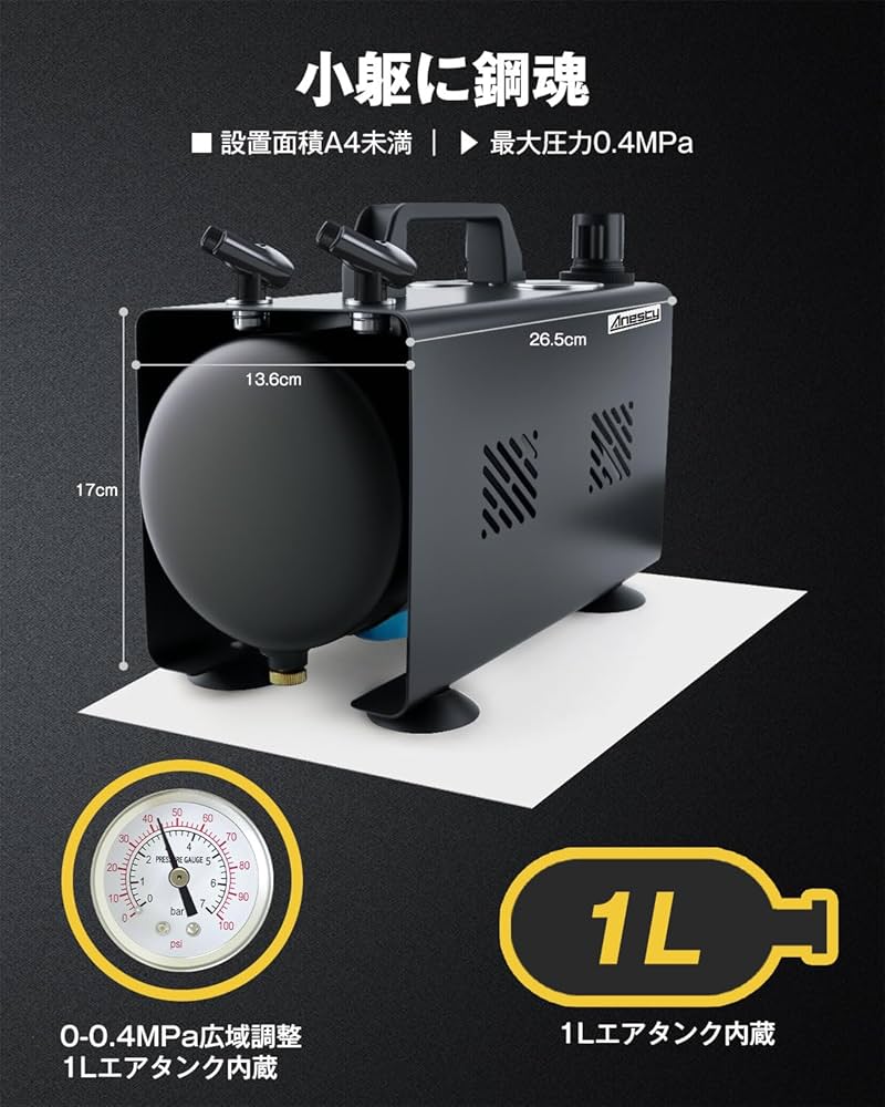Amazon.co.jp: Anesty 2in1 エアブラシ コンプレッサー セット