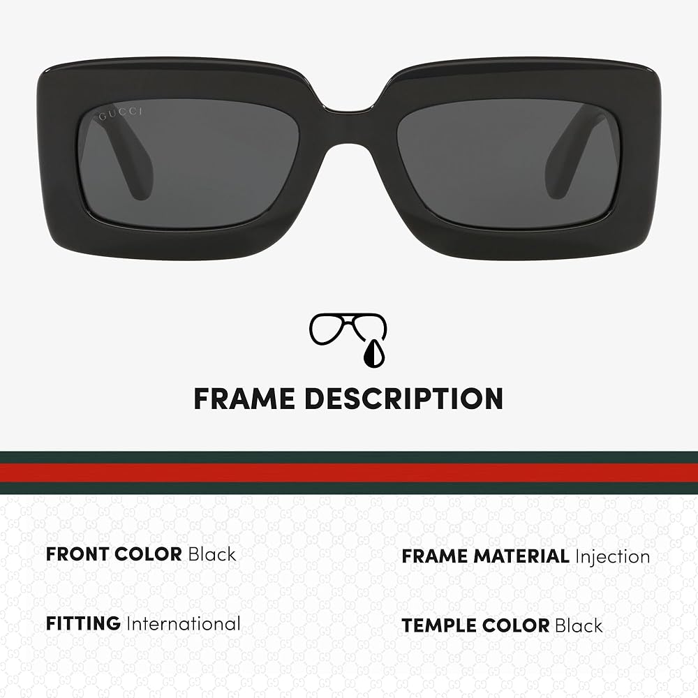 Gucci GG0811S GG Running Logo Rectangular -Shaped Non-Polarized