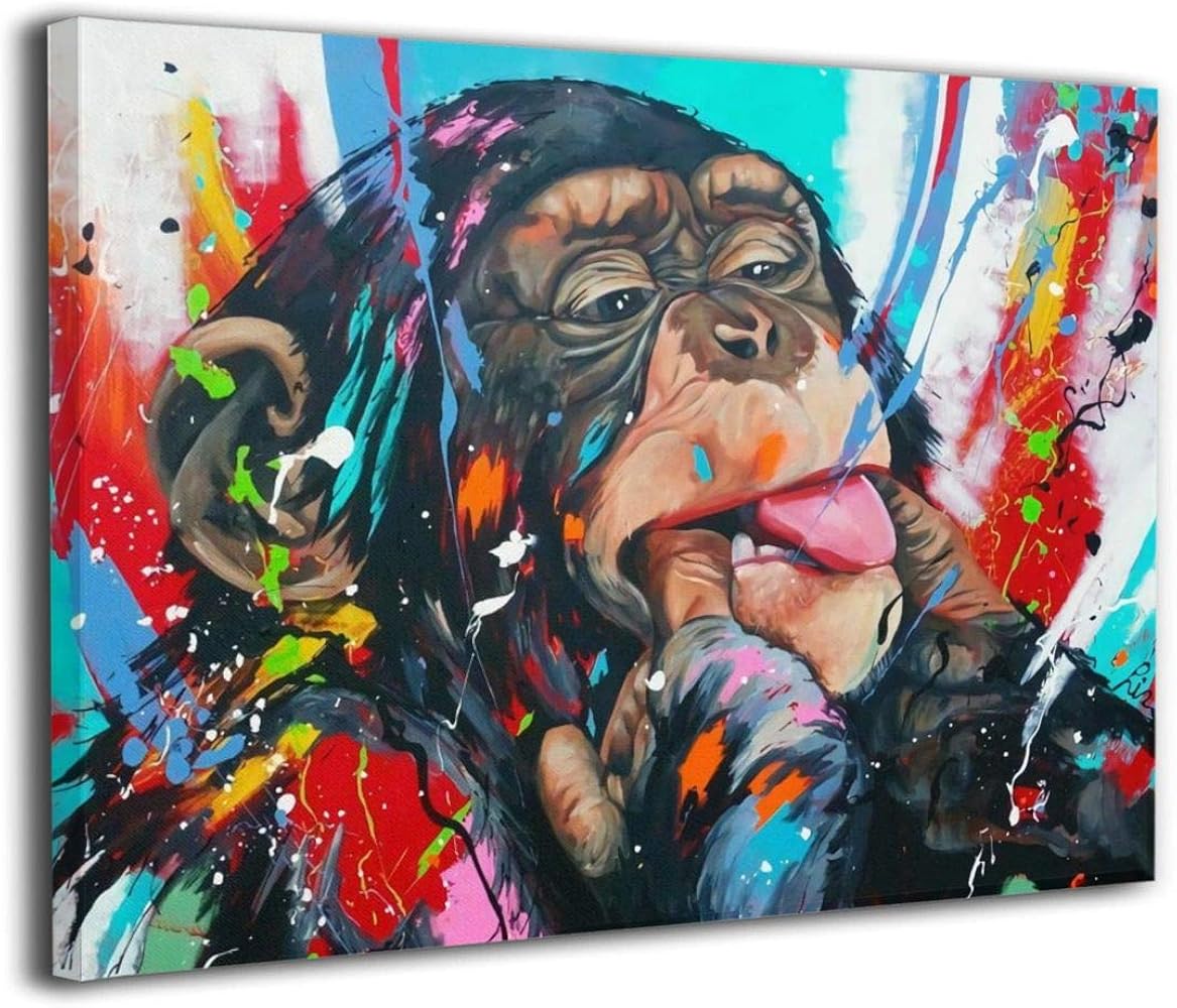 Amazon｜[Cen-Hei] バンクシー Banksy 猿抽象画 アートパネル モダン