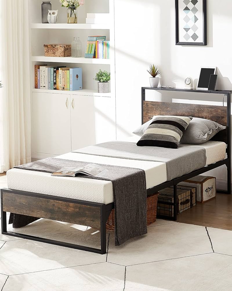 Amazon｜Beemyiベッドフレーム シングル ベッド 2口コンセント 1USB