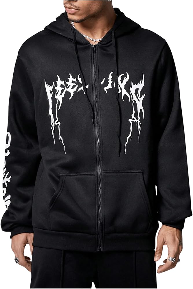 Amazon.com: SOLY HUX Men's Graphic Zip Up Hoodies Sweatshirt