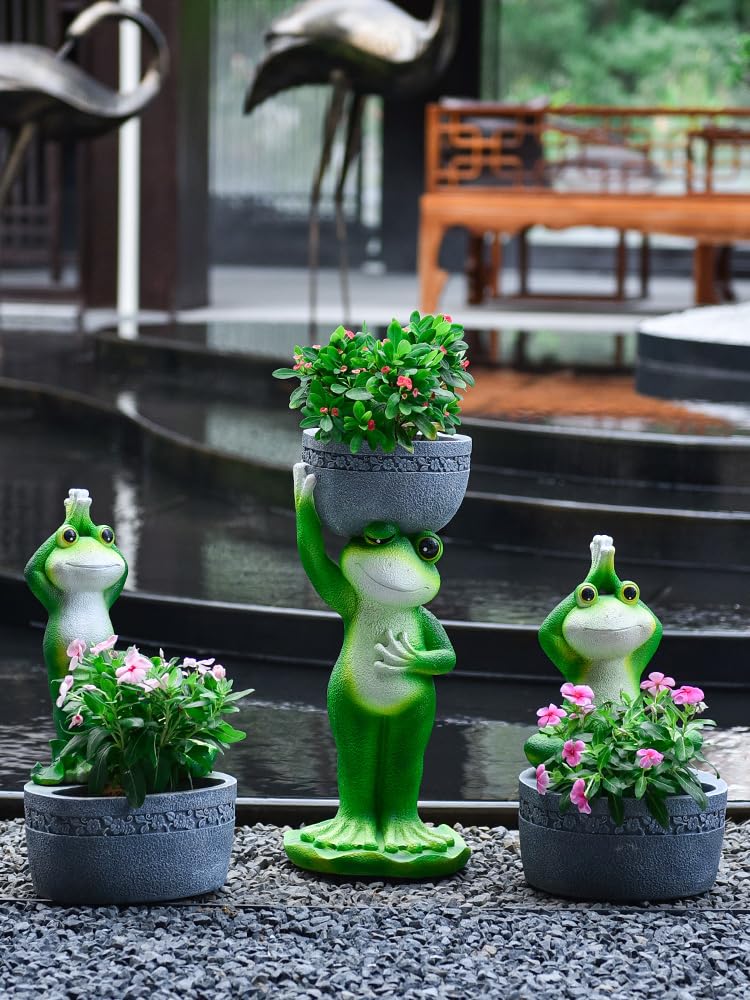 英国ガーデンオーナメントカエルのオーナメント 石膏製 英国ガーデン