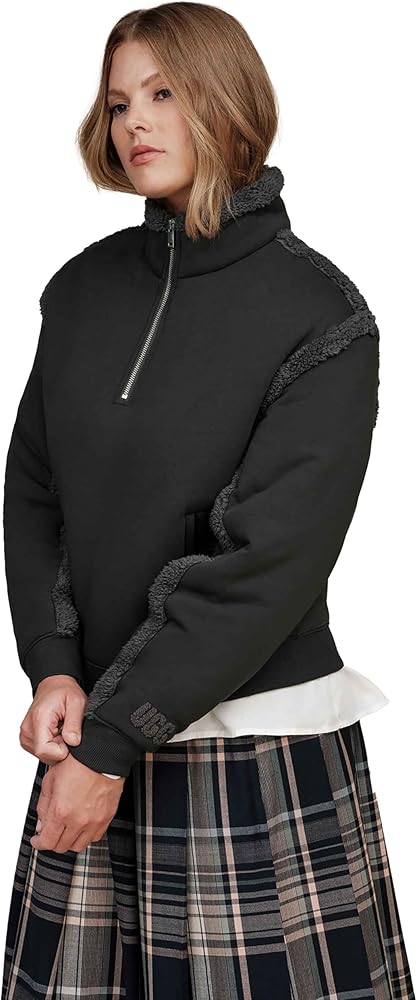 Amazon.com: UGG Women's Lydi Bonded Fleece Half Zip Sweater, Ink
