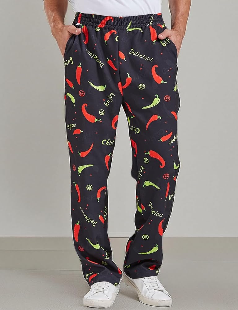 Amazon.com: Nanxson Men's Baggy Chef Pants, Printed Work Pants
