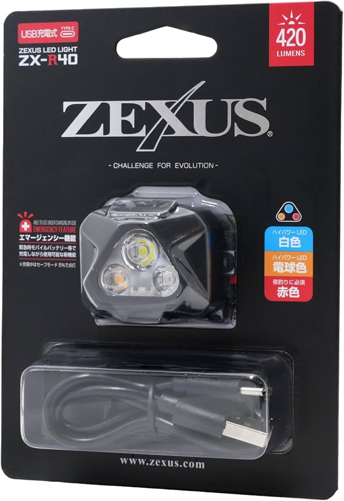 Amazon.co.jp: 冨士灯器 ZEXUS(ゼクサス) LEDライト ZX-R40 充電式
