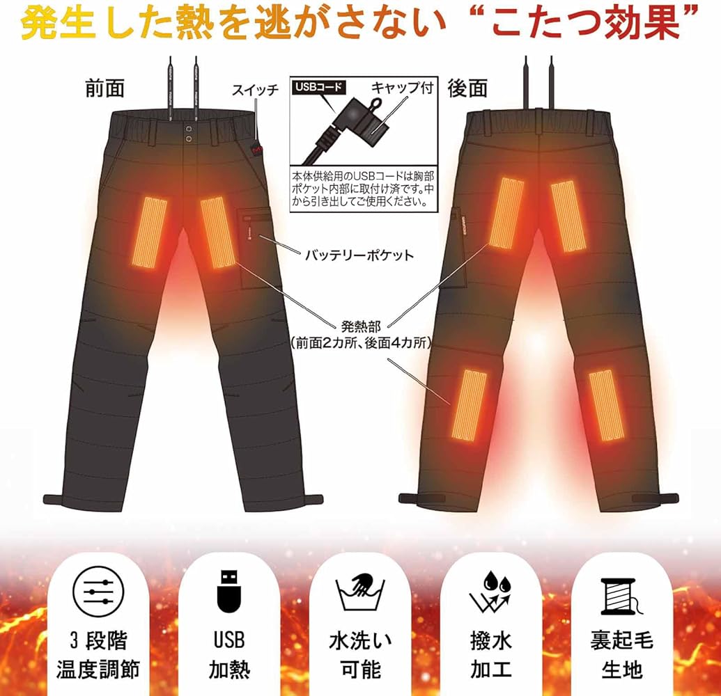 Amazon.co.jp: mazume ヒーター インナー パンツ MZFW-881 ブラック M