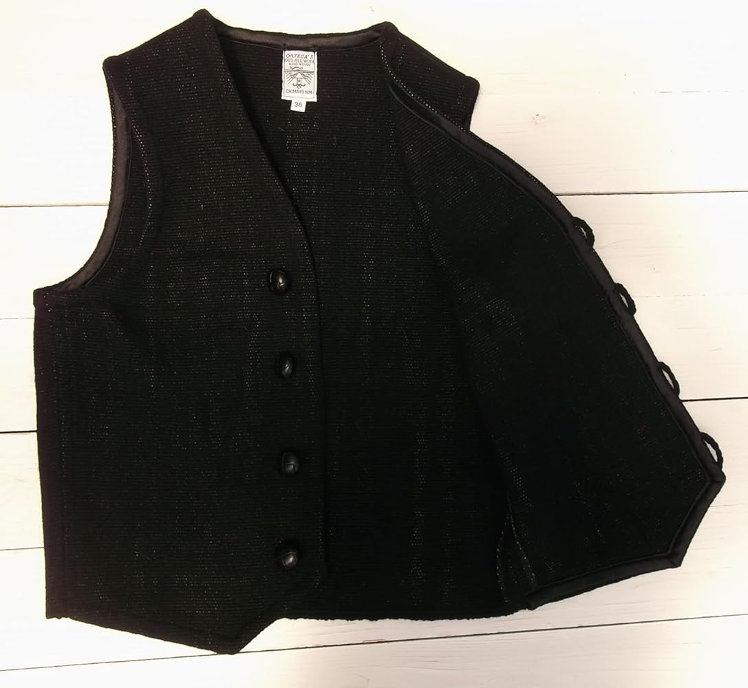 Amazon | [オルテガ] チマヨベスト 別注 黒 無地 ブラック 006[並行
