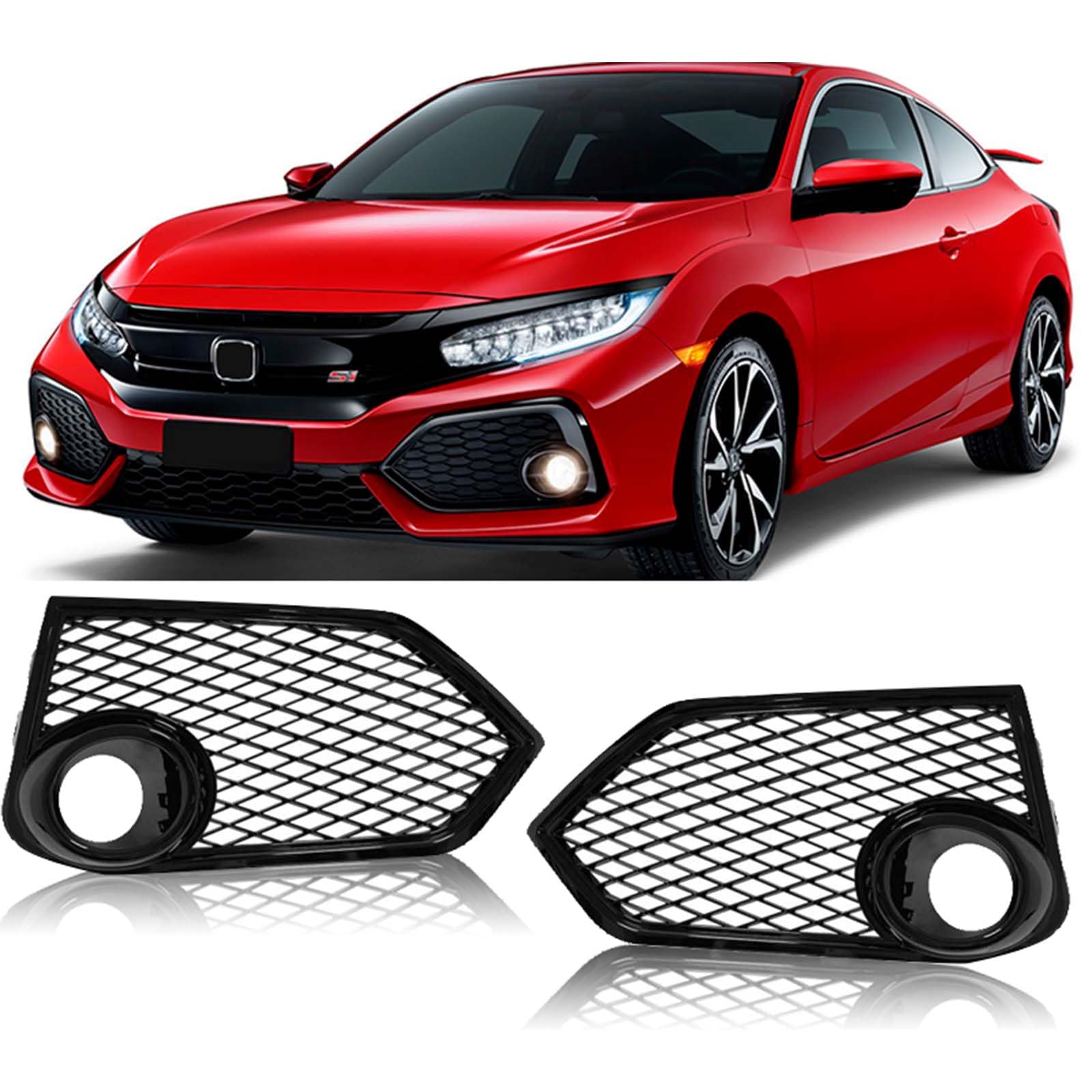 Amazon | YLT AUTO フォグライト オープンメッシュ グロスブラック