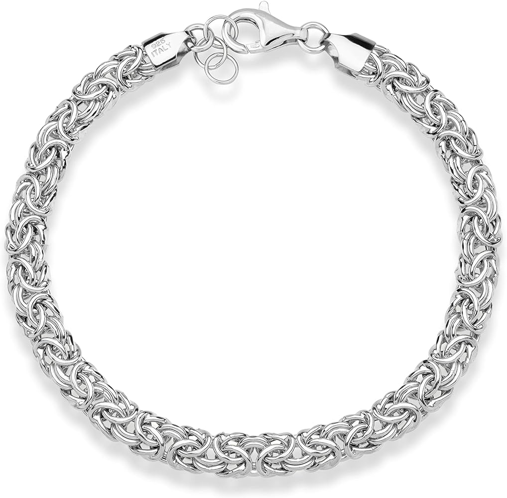 Amazon.com: Miabella Italian 925 Sterling Silver Byzantine