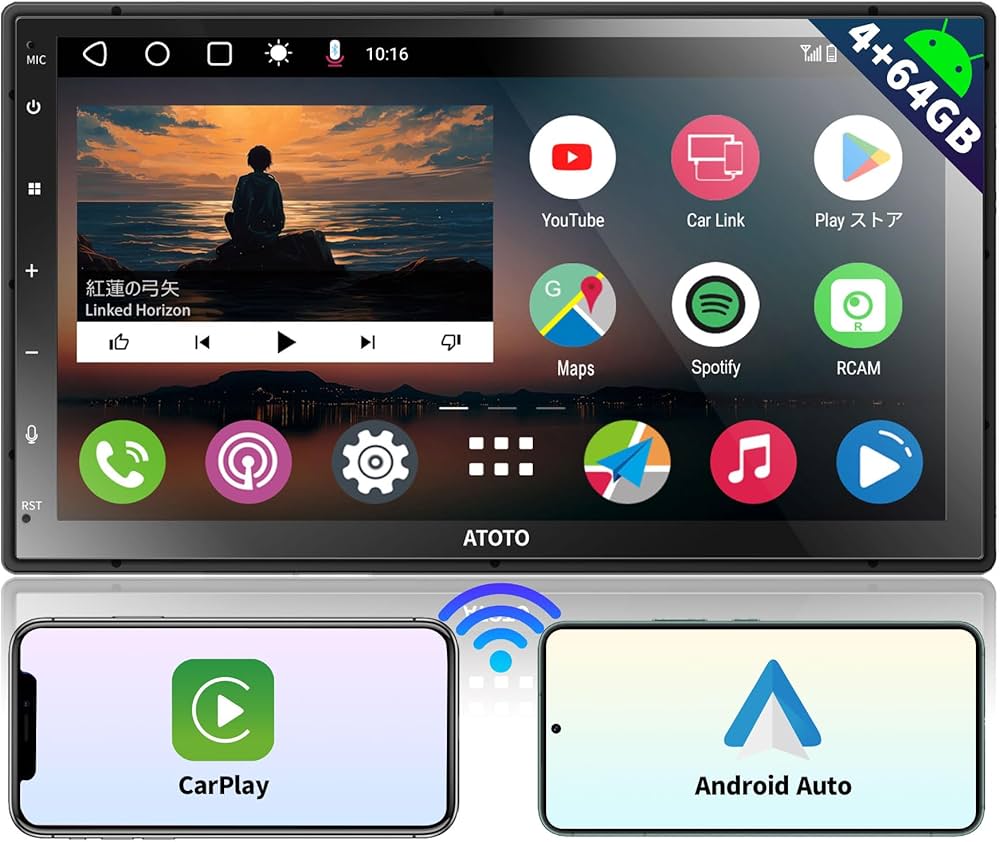 Amazon.co.jp: ATOTO A6 2 DINカーオーディオ Androidカーナビ 4G +