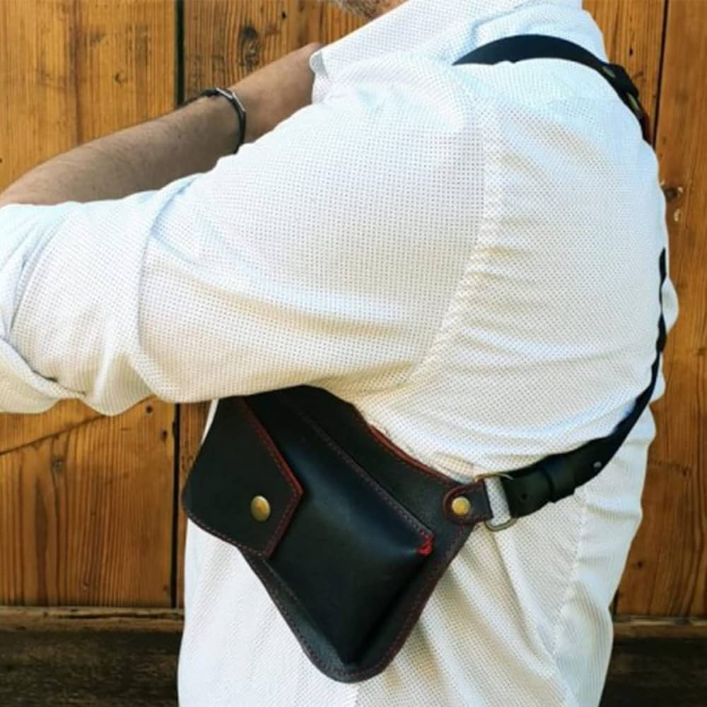 Amazon.co.jp: RHXWFDG レトロ PU レザー ダブル ショルダー ポーチ