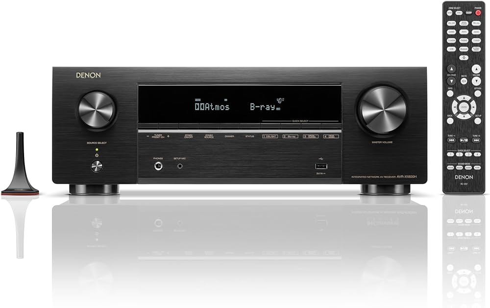 Denon AVR-X1800H Receptor estéreo AV de 7.2 canais – 80 W/canal