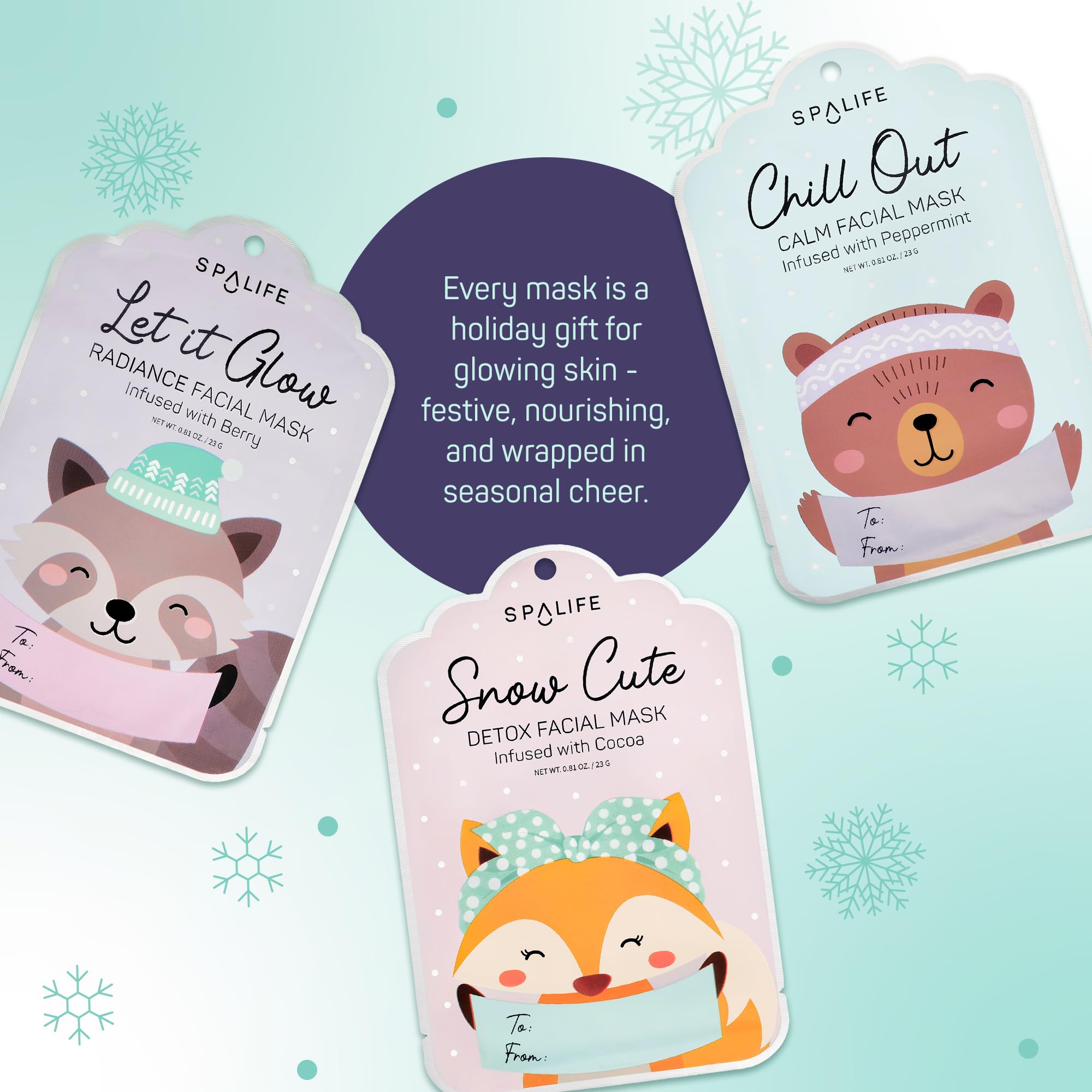 Amazon.com : SpaLife Beauty Holiday Gift Tags Christmas Face Mask