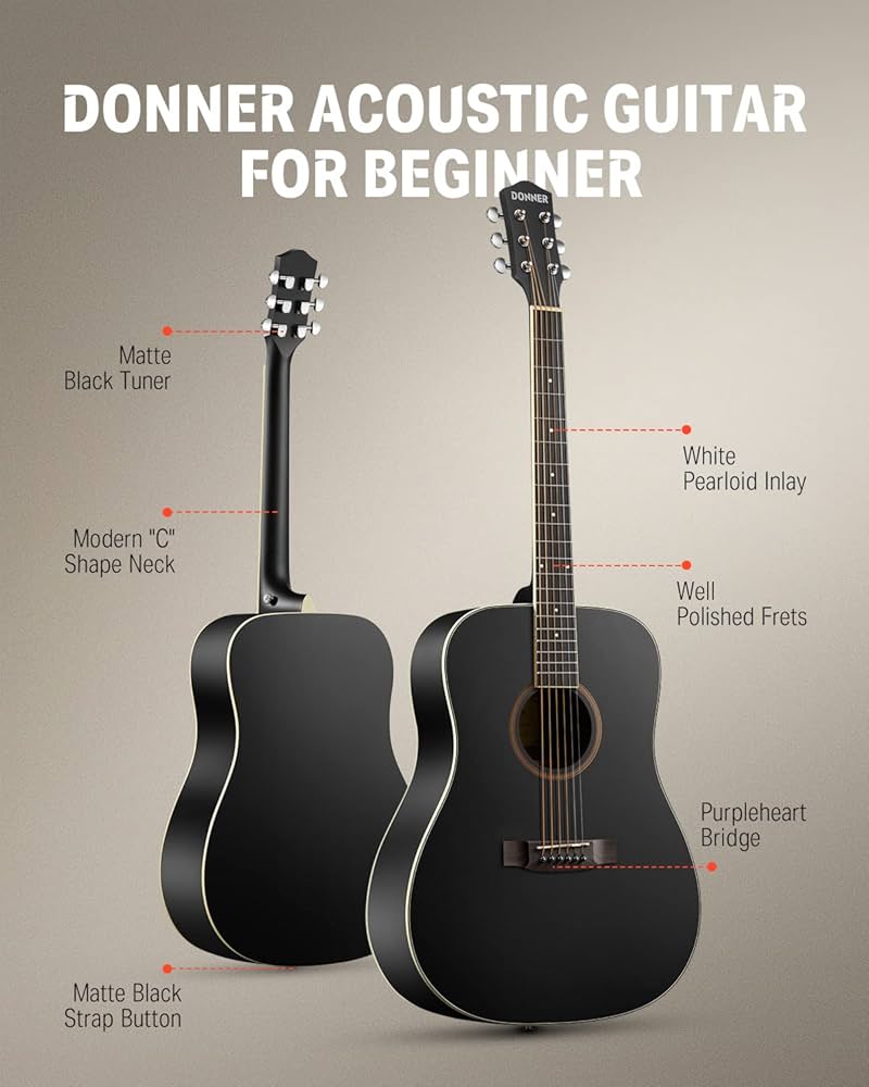 Amazon.com: Donner 41'' Full Size Acoustic Guitar - Complete