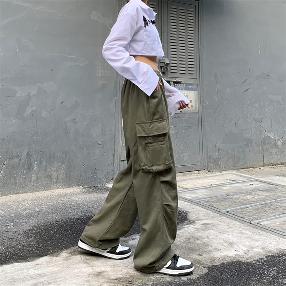 Linsennia Parachute Pants for Womens Wide Leg Cargo Pants Y2k with