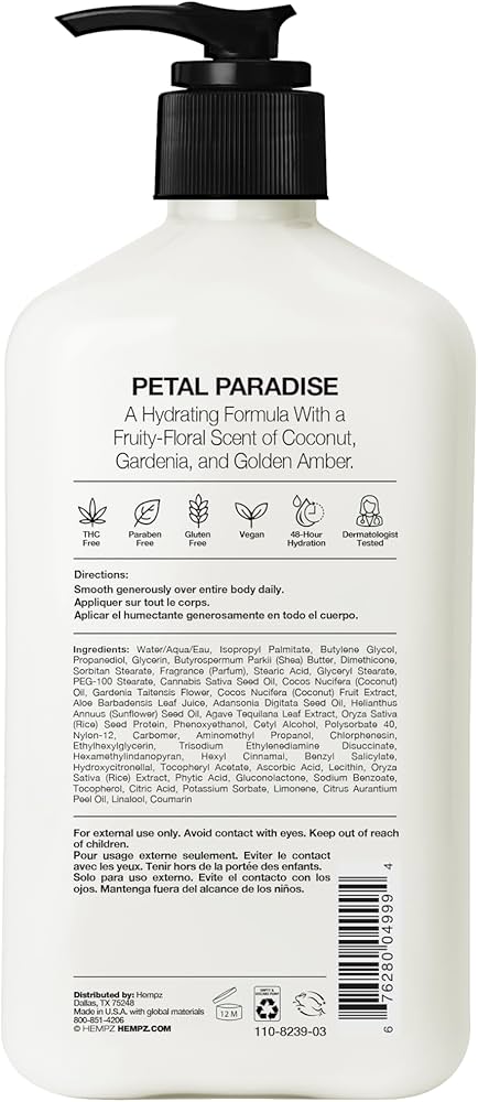 Amazon.com : Hempz Body Lotion Moisturizer - White Gardenia