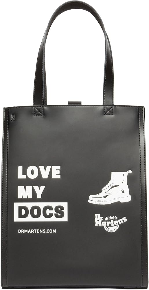 Amazon | Dr. Martens レザートートバッグ、ブラックスムーズ+ブラック