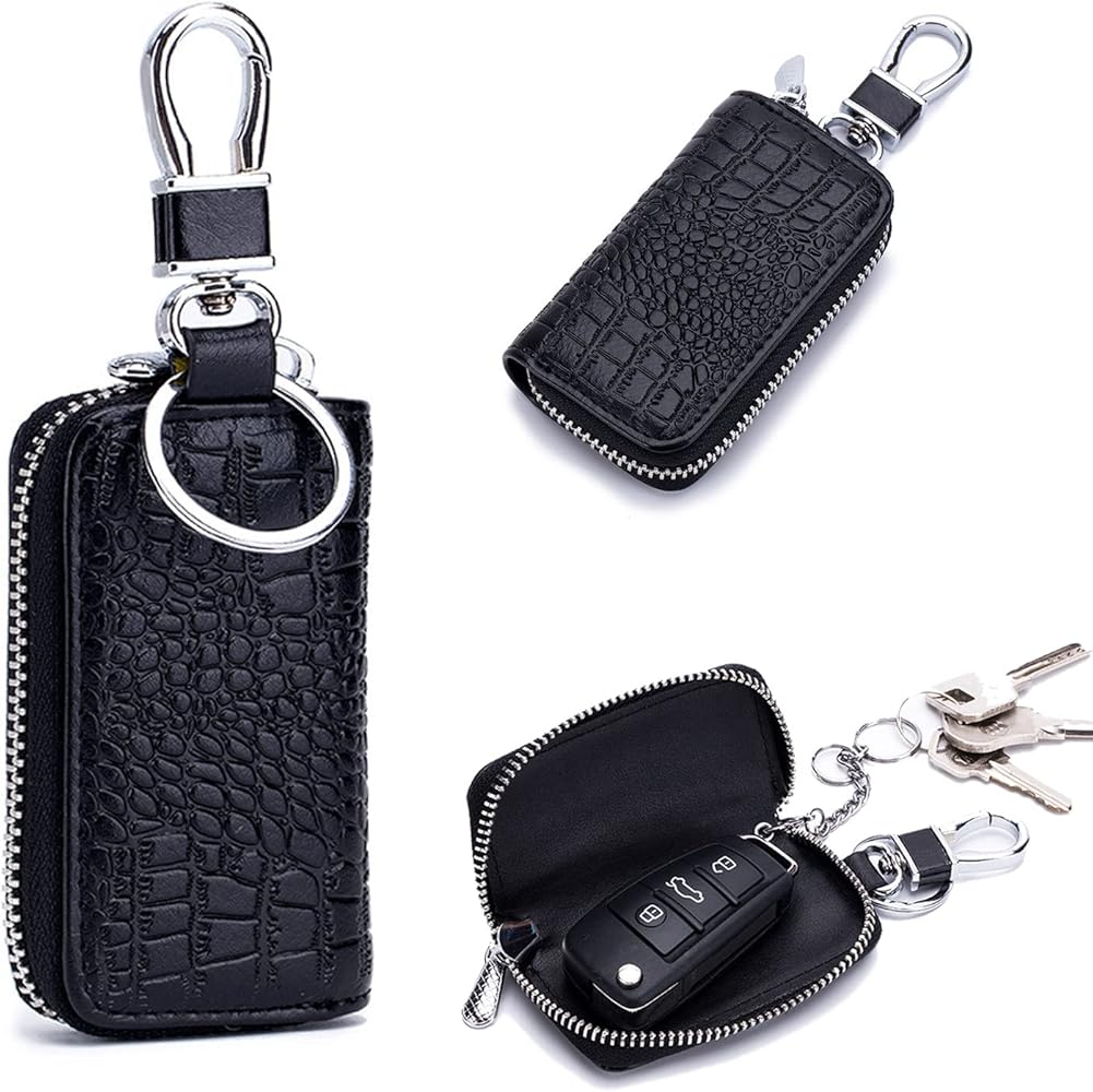 Amazon.com: Mimeile Leather Car Key Case Crocodile Keychain Fob