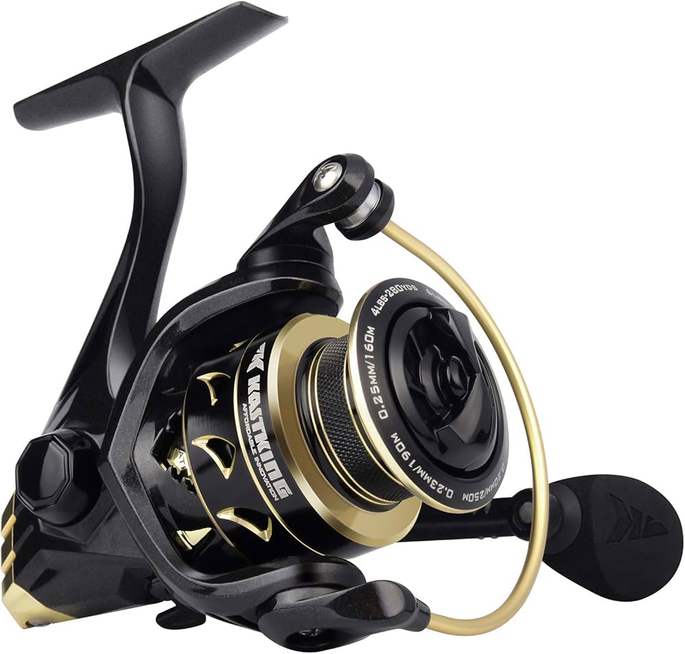 Amazon | KastKing Valiant Eagle Spinning Reels, Black Gold Fishing