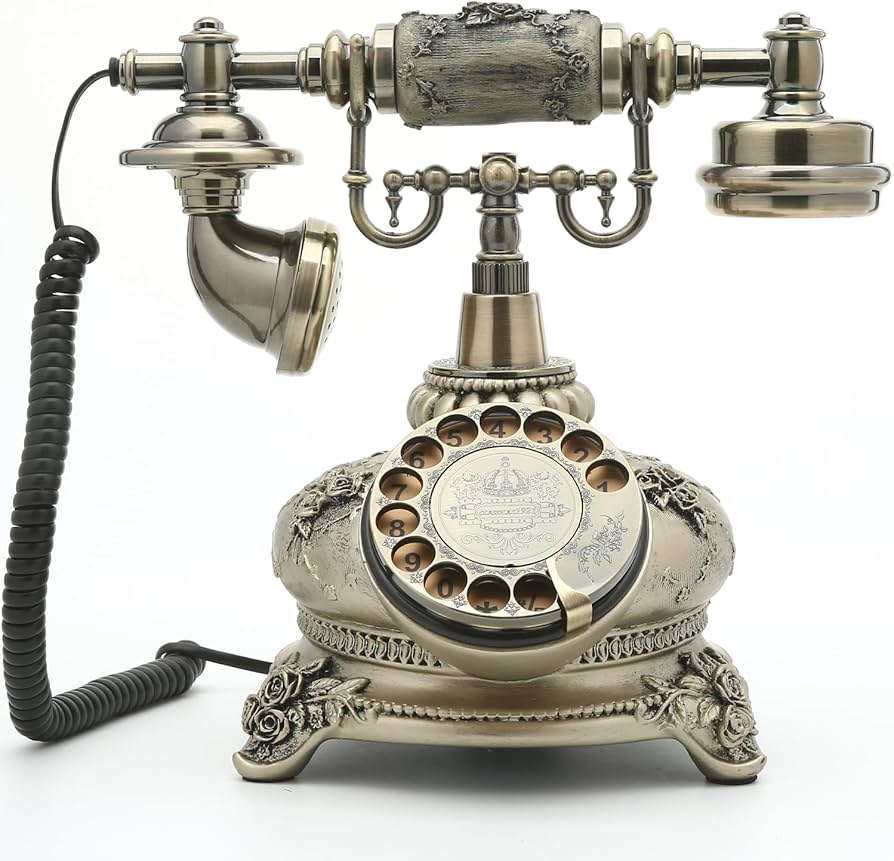 Amazon | EnergyPower 高級アンティーク調 ダイヤル式電話器 アナログ
