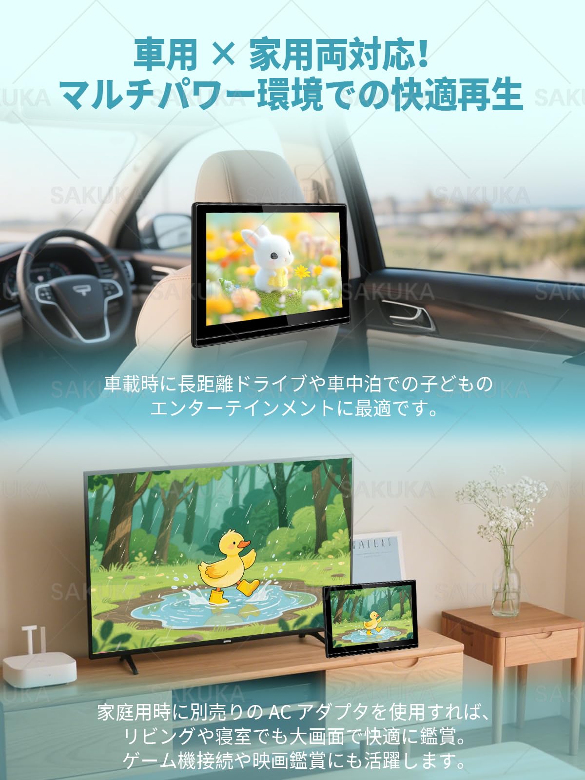 Amazon.co.jp: 【超薄型】SAKUKA ヘッドレストモニター 11.6インチ IPS