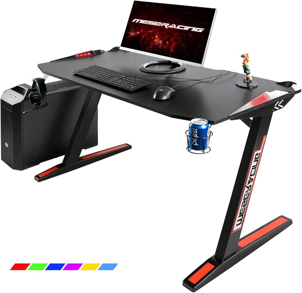 Amazon | MESERACING ゲーミングデスク パソコンデスク RGB