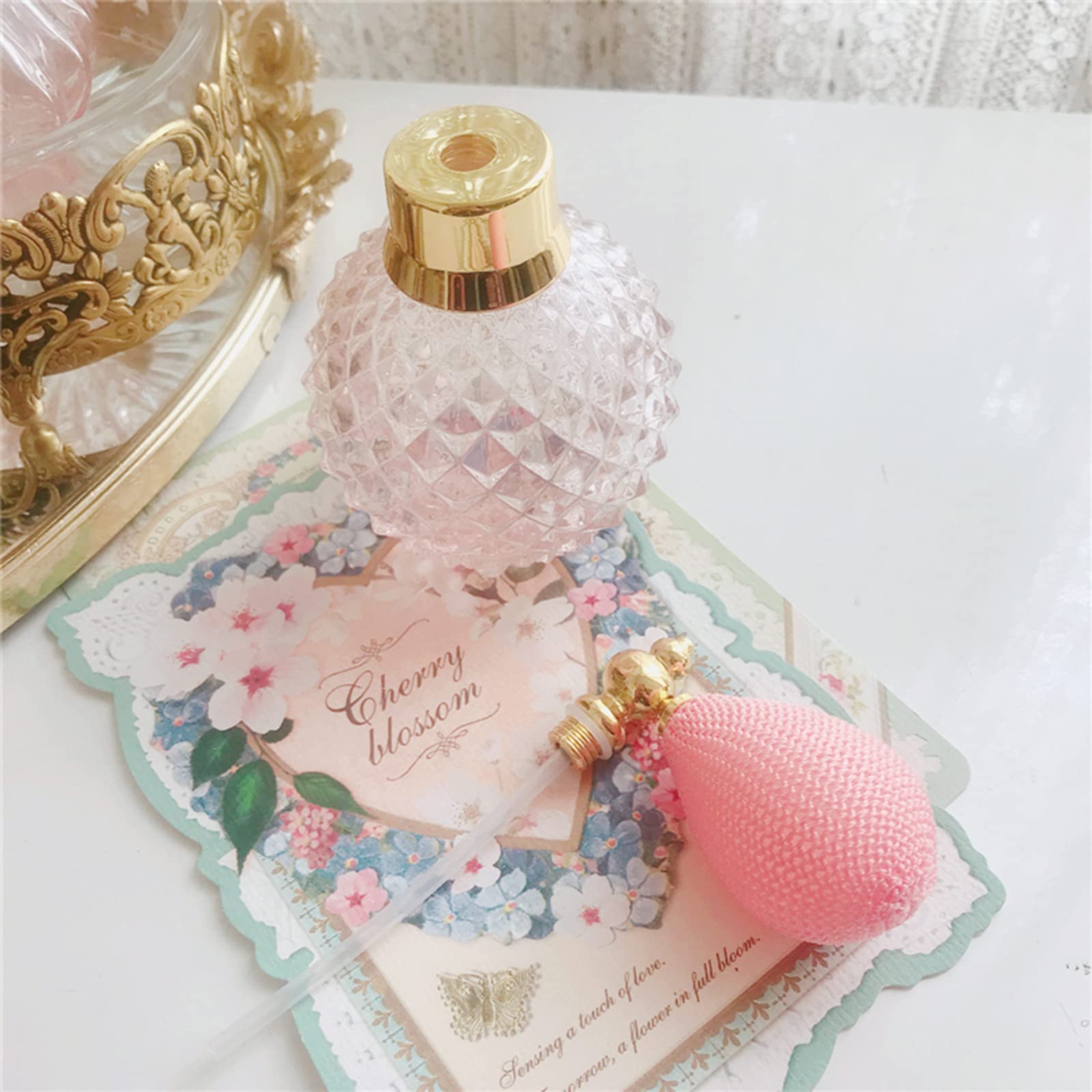 Amazon.co.jp: ガラス香水瓶、高級スプレー香水瓶、ブラダーポンプ付き