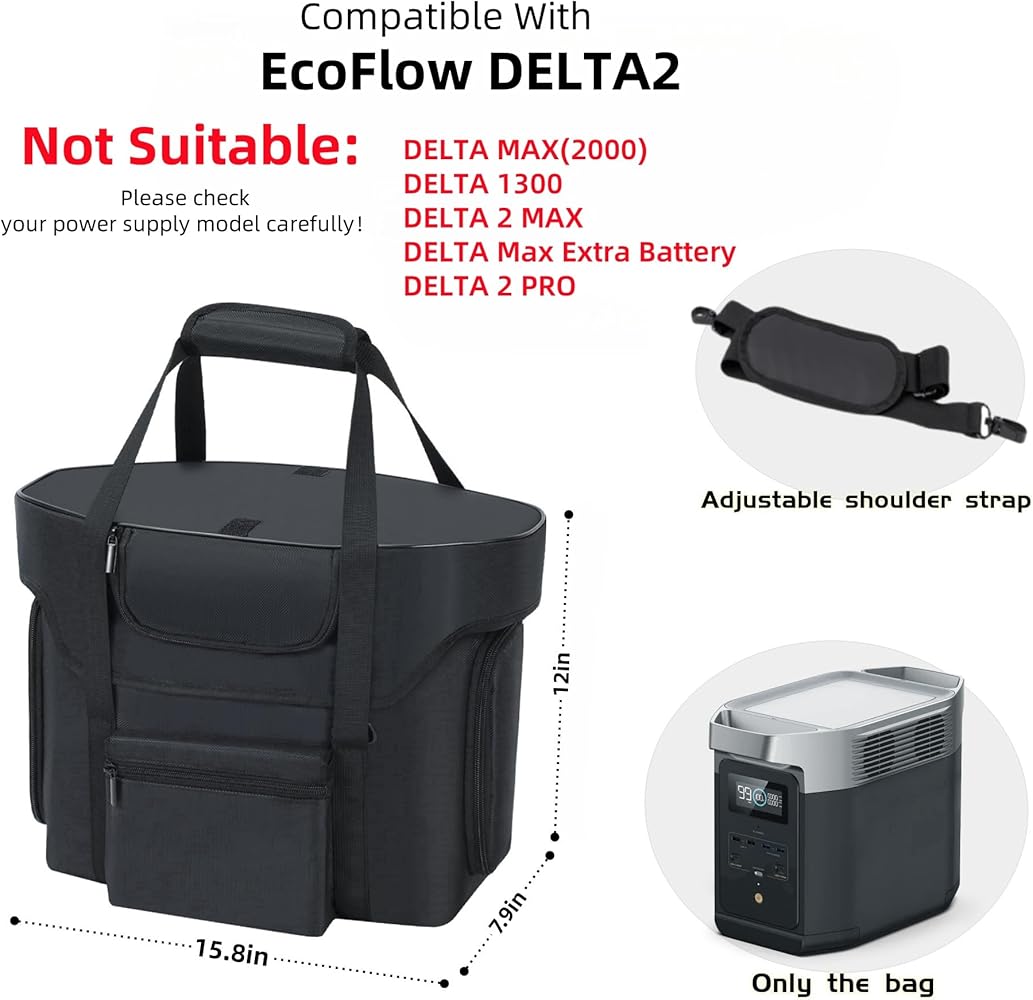 Amazon.com: Compatible with ECOFLOW DELTA 2 Bag - Carrying Case