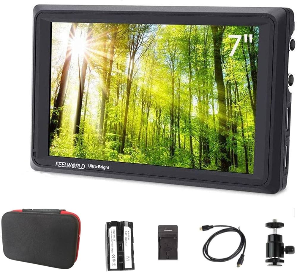 Amazon | Feelworld FW279S バッテリーキット付き,7インチ 2200nit日光