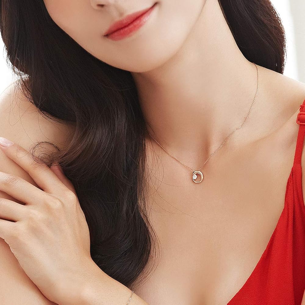 Amazon.co.jp: FANCIME Women's Necklace, K18 Pink Gold, Rupert's